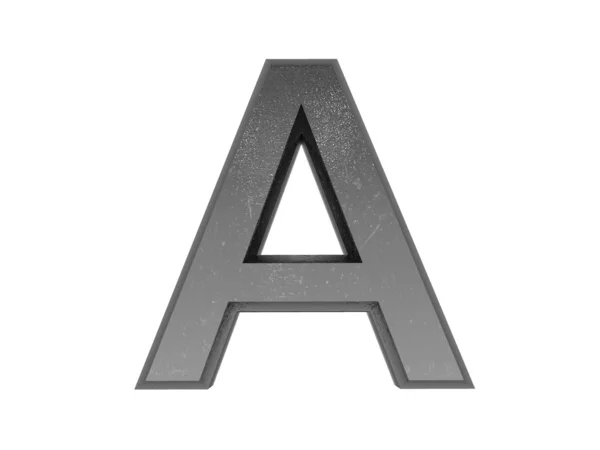 3d alphabet a in metal, on a white isolated background. — Stock Photo, Image