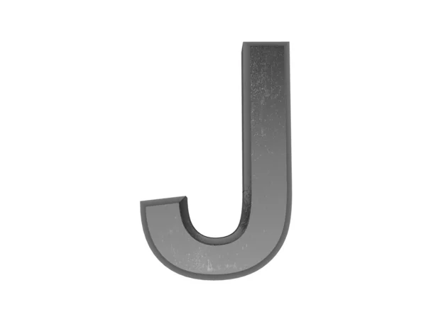 Metal olarak 3d alfabe, beyaz izole arkaplan üzerinde. — Stok fotoğraf