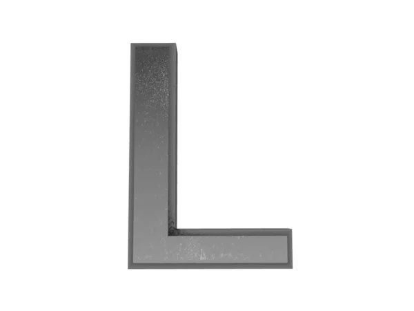 Alphabet 3d a en métal, sur fond blanc isolé. — Photo