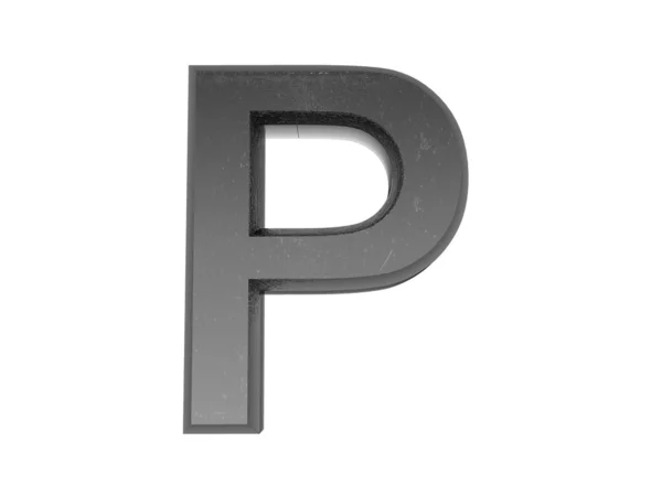 3d алфавіт a в металі, на білому ізольованому фоні . — стокове фото