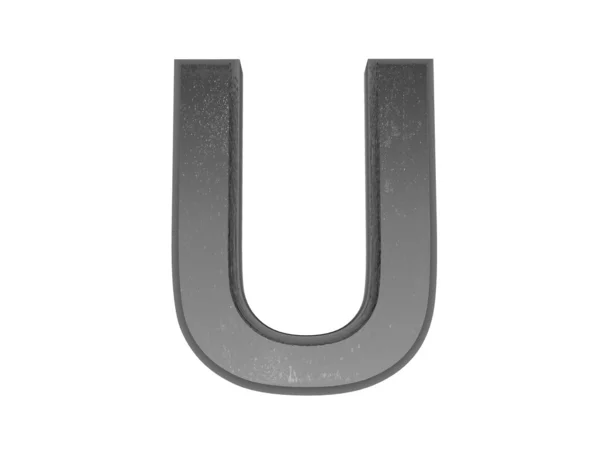 3d алфавіт a в металі, на білому ізольованому фоні . — стокове фото