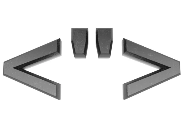 3D-Symbol a in Metall, auf weißem isolierten Hintergrund. — Stockfoto