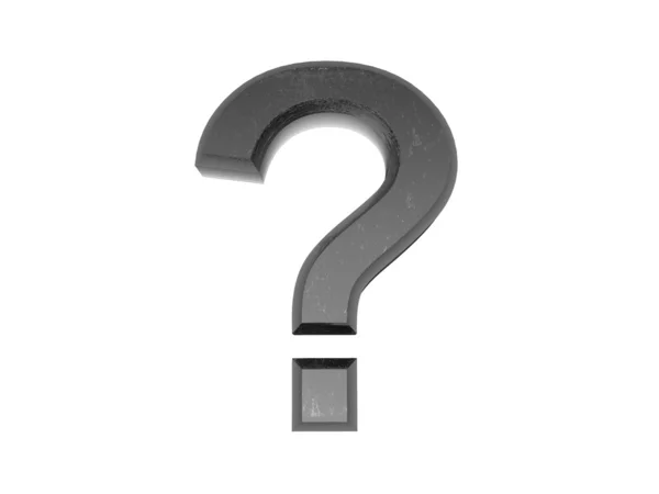 3d metal Pergunta Mark, em um fundo isolado branco . — Fotografia de Stock