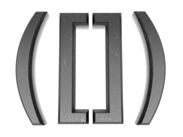 3D symbol en i metall, på en vit isolerade bakgrund. — Stockfoto