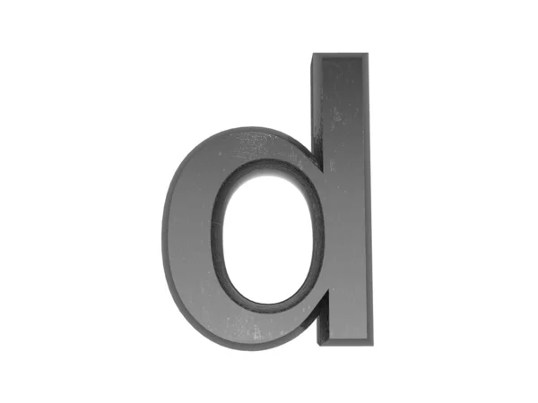 Alphabet 3d a en métal, sur fond blanc isolé. — Photo