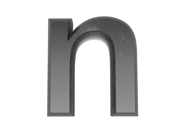 3d alfabet a în metal, pe un fundal alb izolat . — Fotografie, imagine de stoc