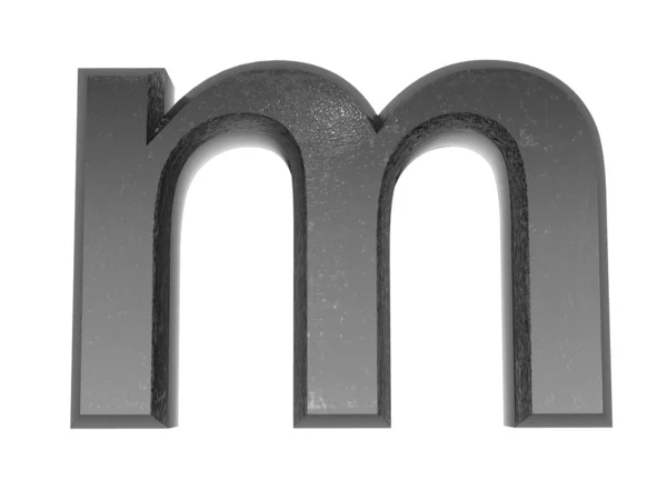 3D abeceda a v kovu, na bílém izolovaném pozadí. — Stock fotografie