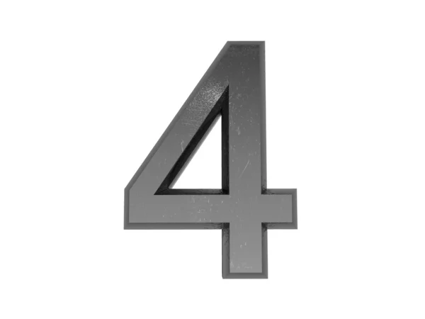 Números de metal 3d, en metal sobre un fondo blanco aislado . — Foto de Stock