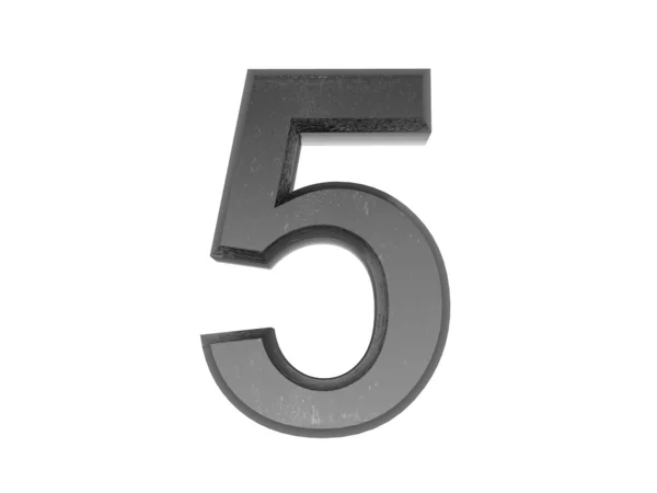 Números de metal 3d, en metal sobre un fondo blanco aislado . —  Fotos de Stock