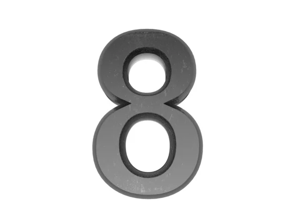 Numeri metallici 3d, in metallo su sfondo bianco isolato . — Foto Stock