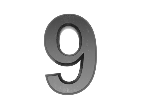 Números de metal 3d, en metal sobre un fondo blanco aislado . — Foto de Stock