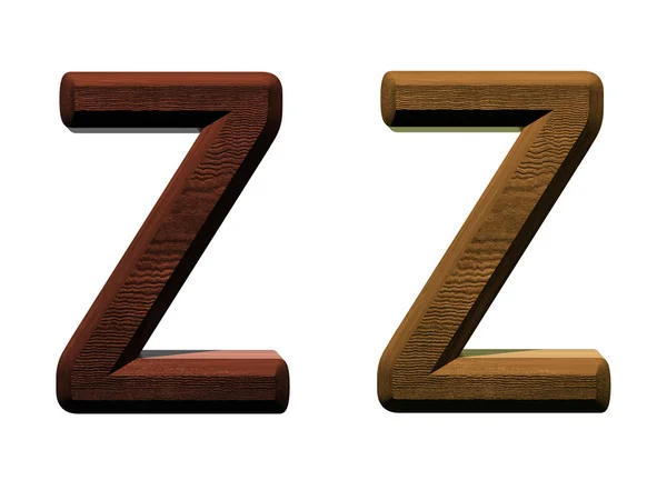 Jedną literę alfabetu drewniane. 3d zdjęcie renderowania wygenerowane komputerowo. — Zdjęcie stockowe