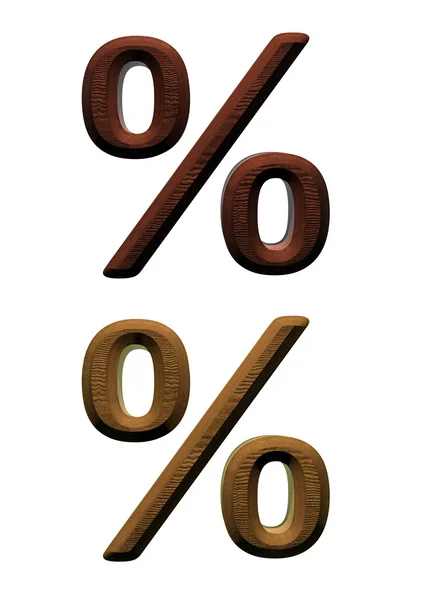 3D dřevěné procenta počítačem generované vykreslování 3d Foto. — Stock fotografie