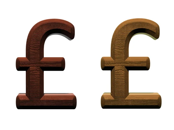 3d wooden pound mark Computer generated 3D photo rendering. — Stock Photo, Image