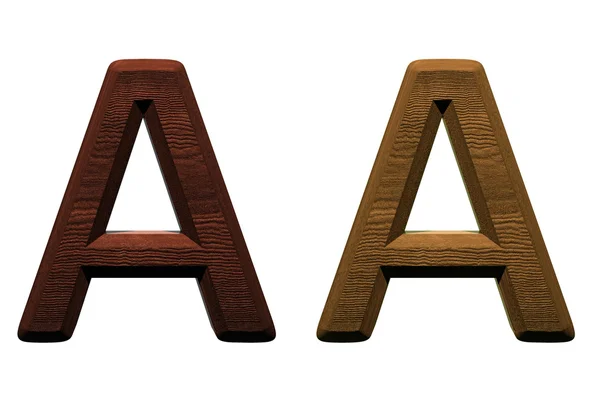Una lettera di alfabeto di legno. Rendering di foto 3D generato dal computer . — Foto Stock