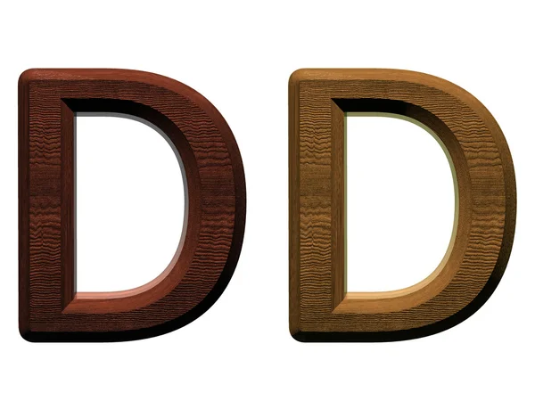 Een brief van houten alfabet. computer gegenereerde 3D-foto-rendering. — Stockfoto