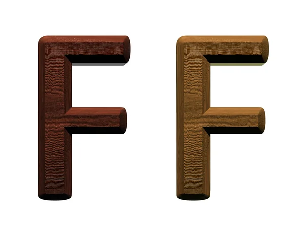 Одна літера дерев'яного алфавіту. Комп'ютер створив 3D рендеринг фотографій . — стокове фото