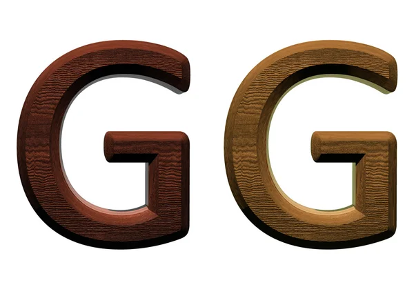 Une lettre d'alphabet en bois. rendu photo 3D généré par ordinateur . — Photo