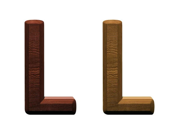 Fából készült ábécé egy betűje. számítógéppel generált 3d fénykép tetemeltakarítási. — Stock Fotó