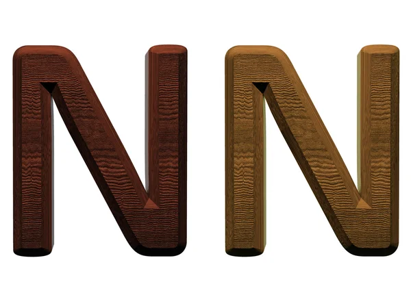 Jedno písmeno abecedy dřevěných. počítačem generované vykreslování 3d Foto. — Stock fotografie