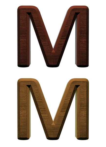 O literă de alfabet de lemn. Redare foto 3D generată de calculator . — Fotografie, imagine de stoc