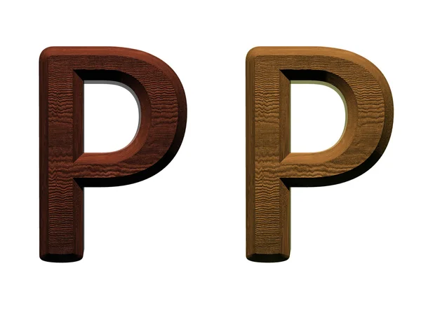 Одна буква деревянного алфавита. Сгенерированная компьютером 3D рендеринг фотографий . — стоковое фото