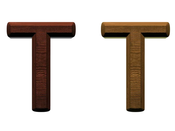 One letter of wooden alphabet. Computer generated 3D photo rendering. — Stock Photo, Image