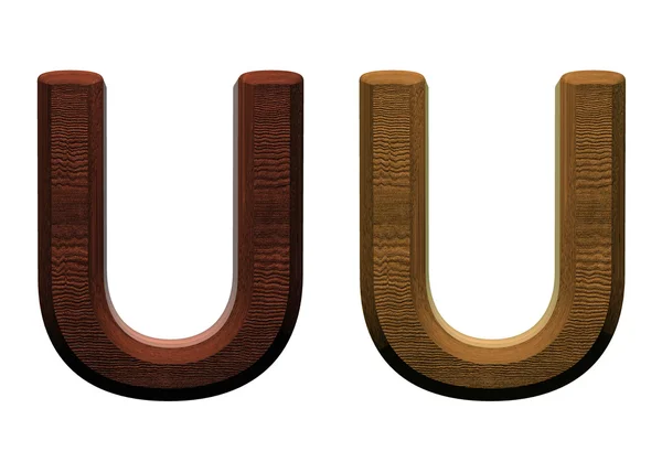 Fából készült ábécé egy betűje. számítógéppel generált 3d fénykép tetemeltakarítási. — Stock Fotó