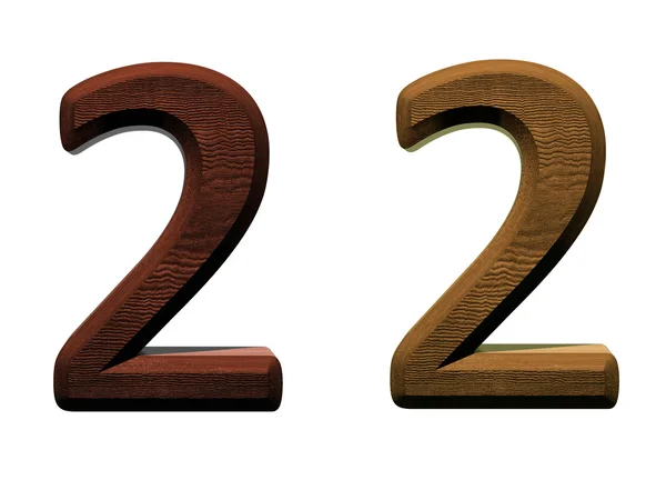 3D деревянные номера на белом фоне . — стоковое фото