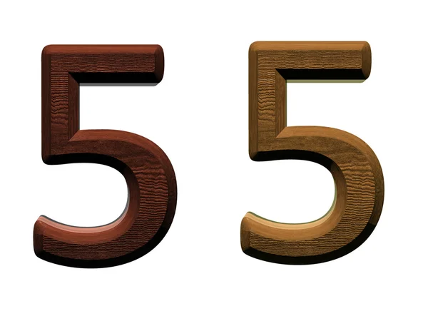 3D Holzzahlen auf weißem Hintergrund. — Stockfoto
