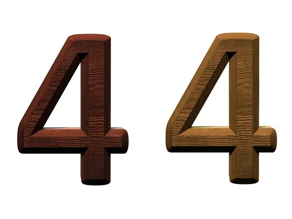 3d numeri di legno su sfondo bianco . — Foto Stock