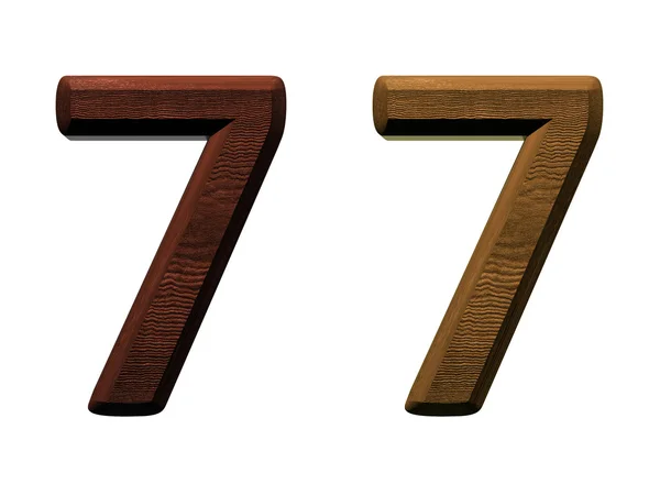 3d números de madera sobre fondo blanco . —  Fotos de Stock