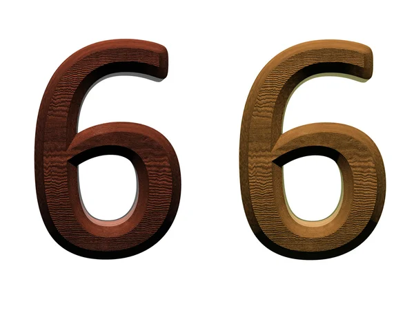 3d wooden numbers on white background. — Stock Photo, Image