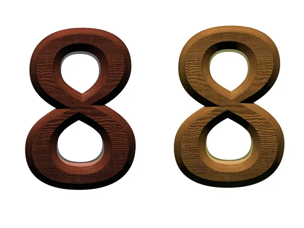 3d números de madera sobre fondo blanco . —  Fotos de Stock