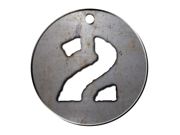 3D metal disk iki numarası — Stok fotoğraf