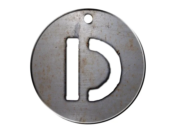 Одна літера металевого диска — стокове фото