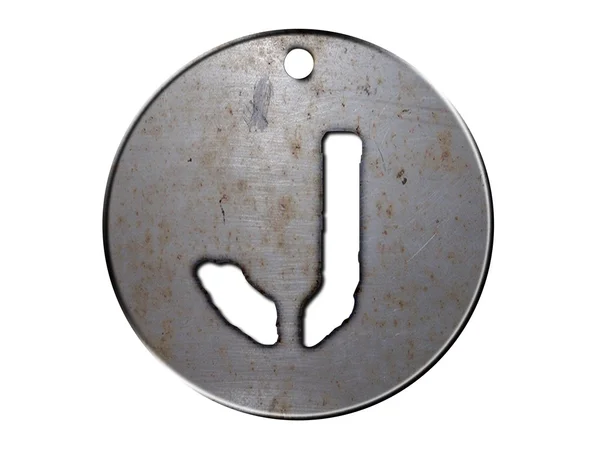Jedną literę alfabetu metalowe płyty — Zdjęcie stockowe