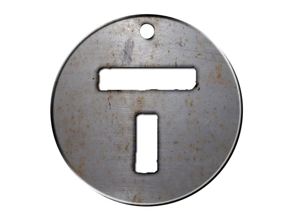 Jedno písmeno abecedy kovový disk — Stock fotografie
