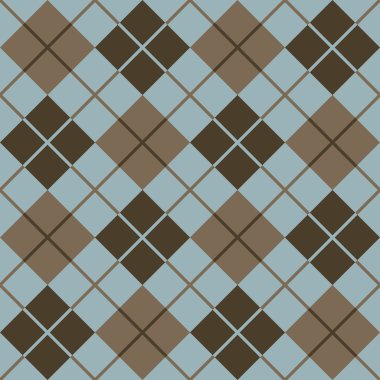 Argyle Pattern_Blue-Brown clipart