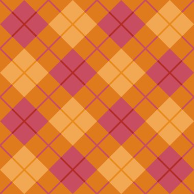 Bias Plaid _Orange-Pink clipart