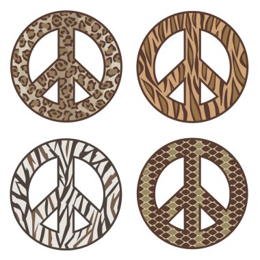 Animal Print Peace Symbols clipart