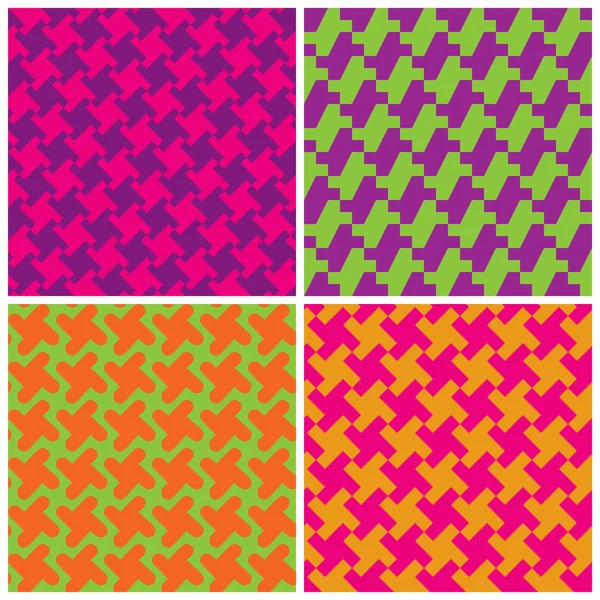 다채로운 Houndstooth 패턴 — 스톡 벡터