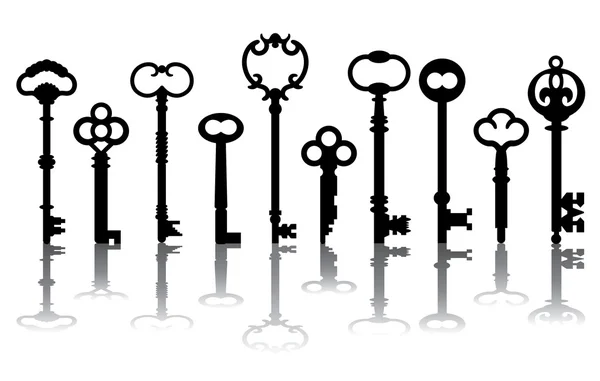 Skeleton key ikoner — Stock vektor