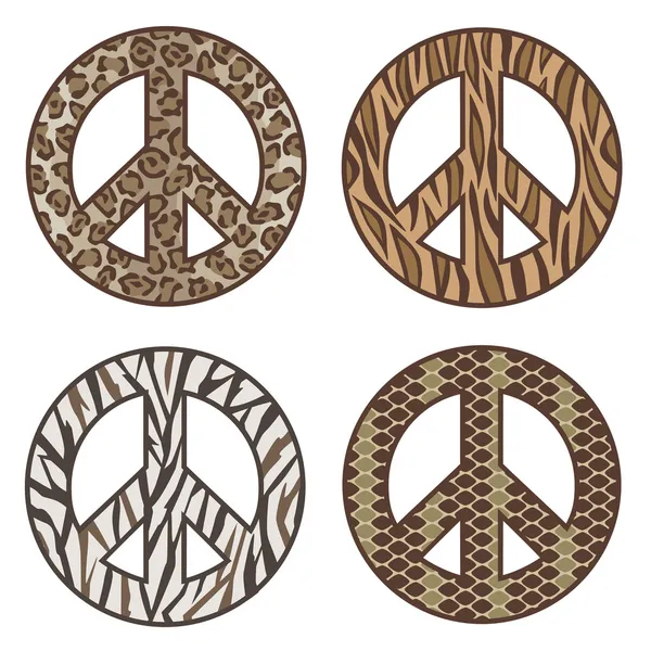 Symboles de paix d'impression animale — Image vectorielle