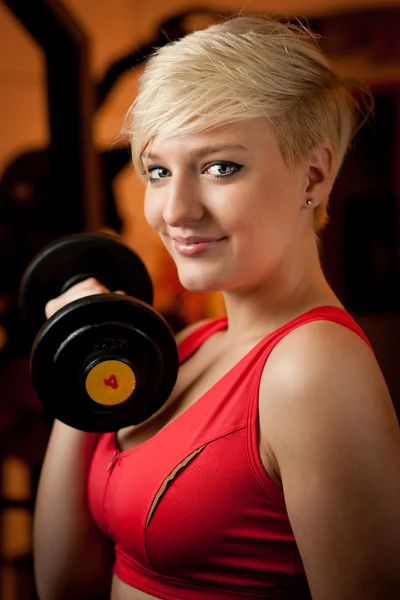 Girl in fitness club — Stock Photo, Image