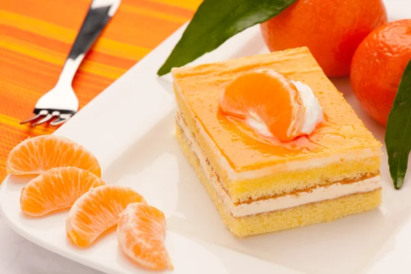 Tangerine chees cake — Stock Photo, Image