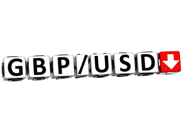 3d 货币 gbp usd 率概念符号按钮 — 图库照片
