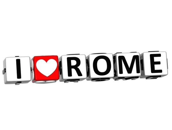 3D Love Rome Button tekst – stockfoto