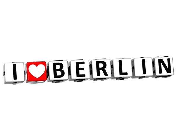3D-s szerelem Berlin kocka gombfelirat — Stock Fotó