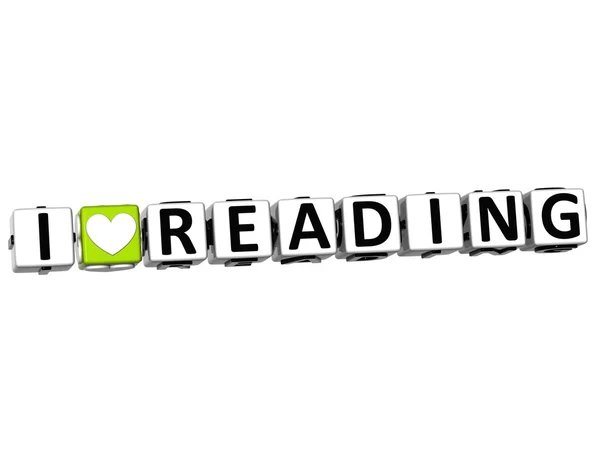 3D miłości czytając tekst przycisku moduł — Zdjęcie stockowe